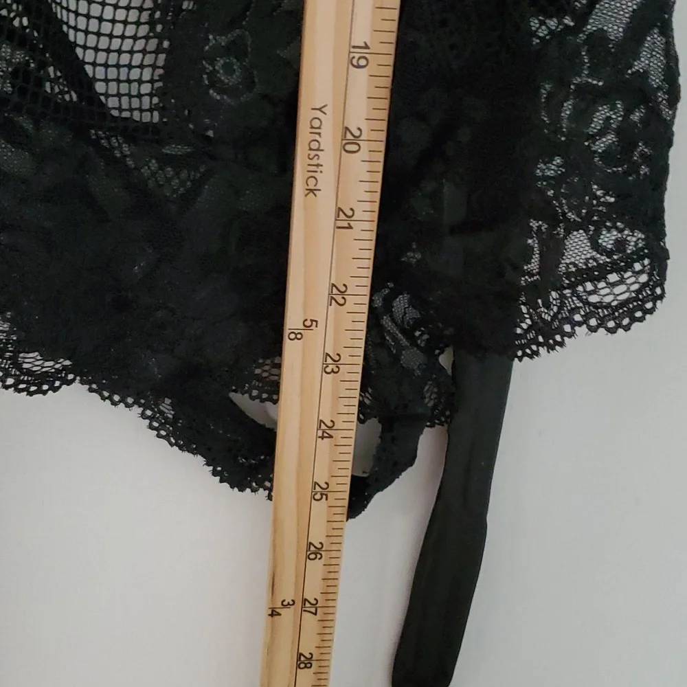 BLACK LINGERIE SIZE MEDIUM, TIE BACK, ONE PIECE lace babydoll - Picture 10 of 14